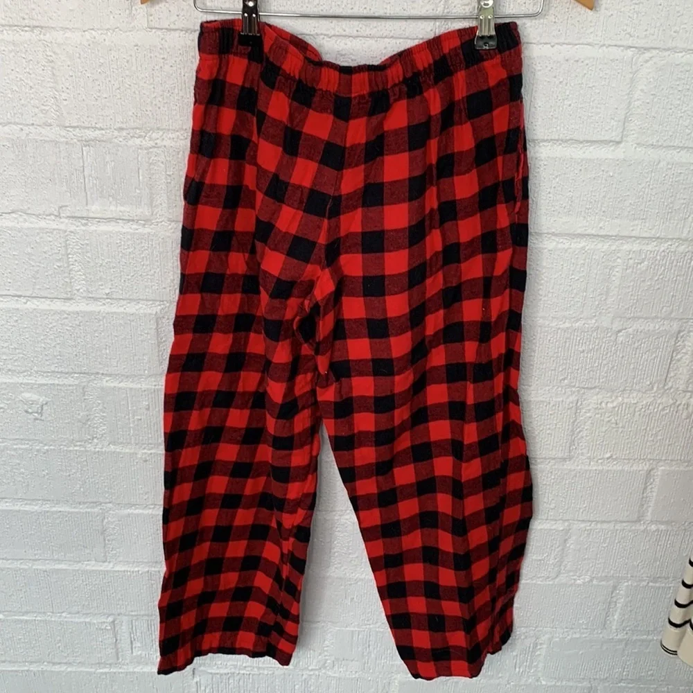 Sleep Chic Flannel Drawstring Red Sweatpants sz Small Petite